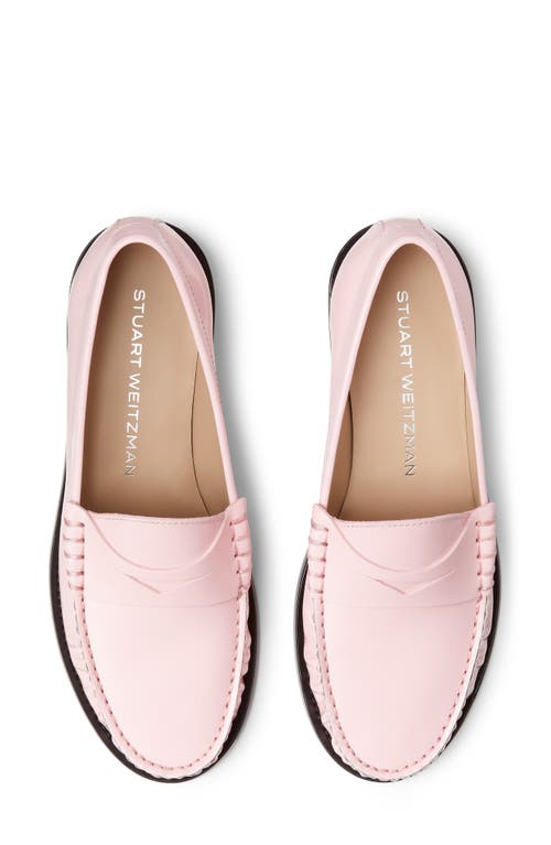 Stuart Weitzman Lottie Penny Loafers In Pink Marshmallow