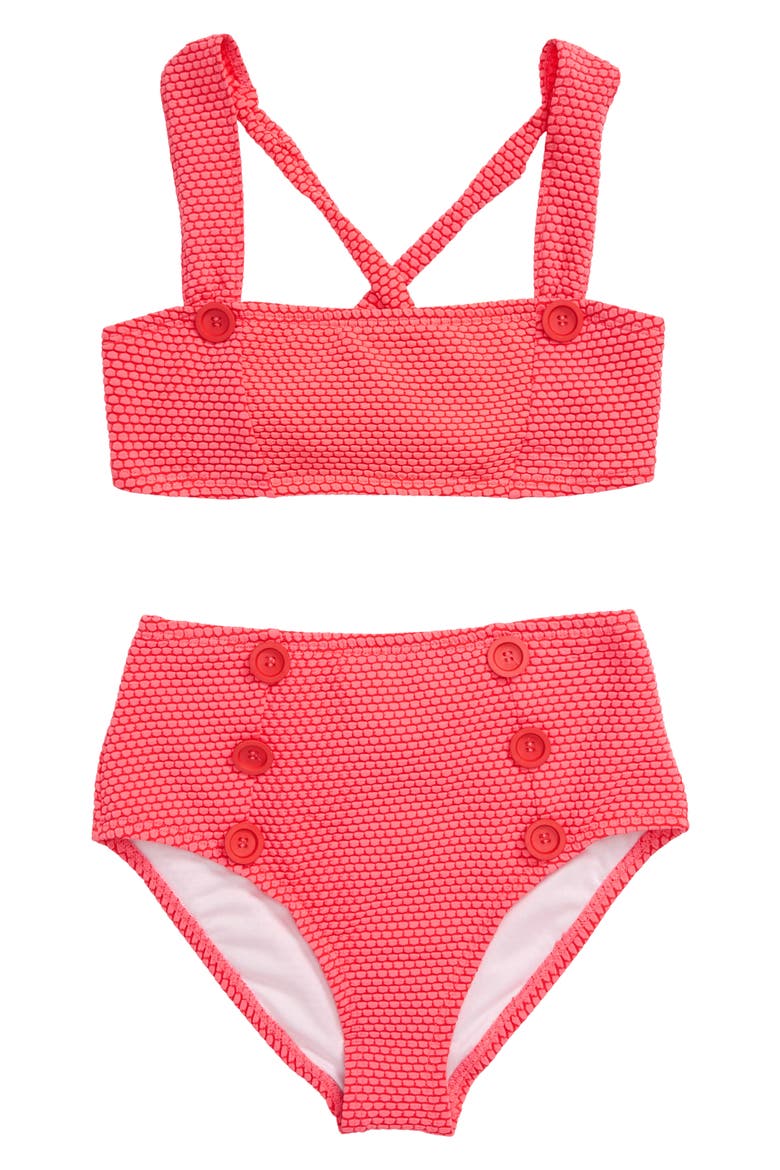 Dots Two-Piece Swimsuit, Main, color, CORAL SUN