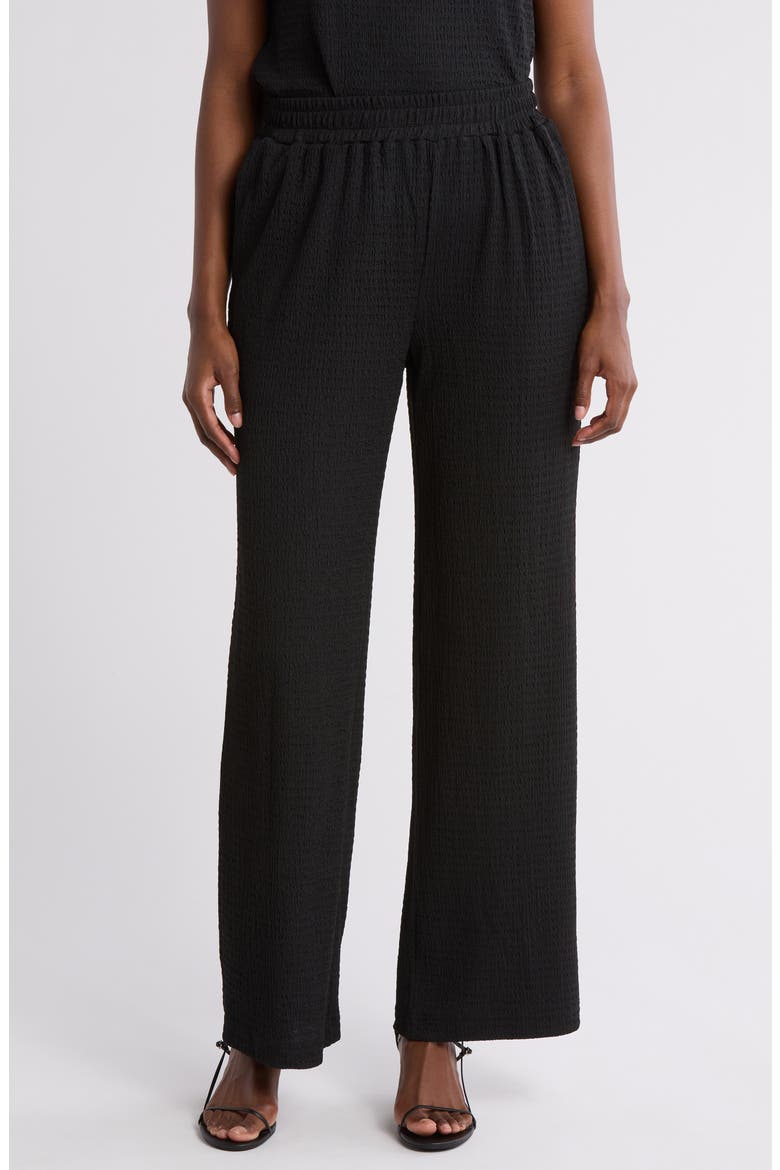 Jacquard Pull-On Pants, Main, color, BLACK