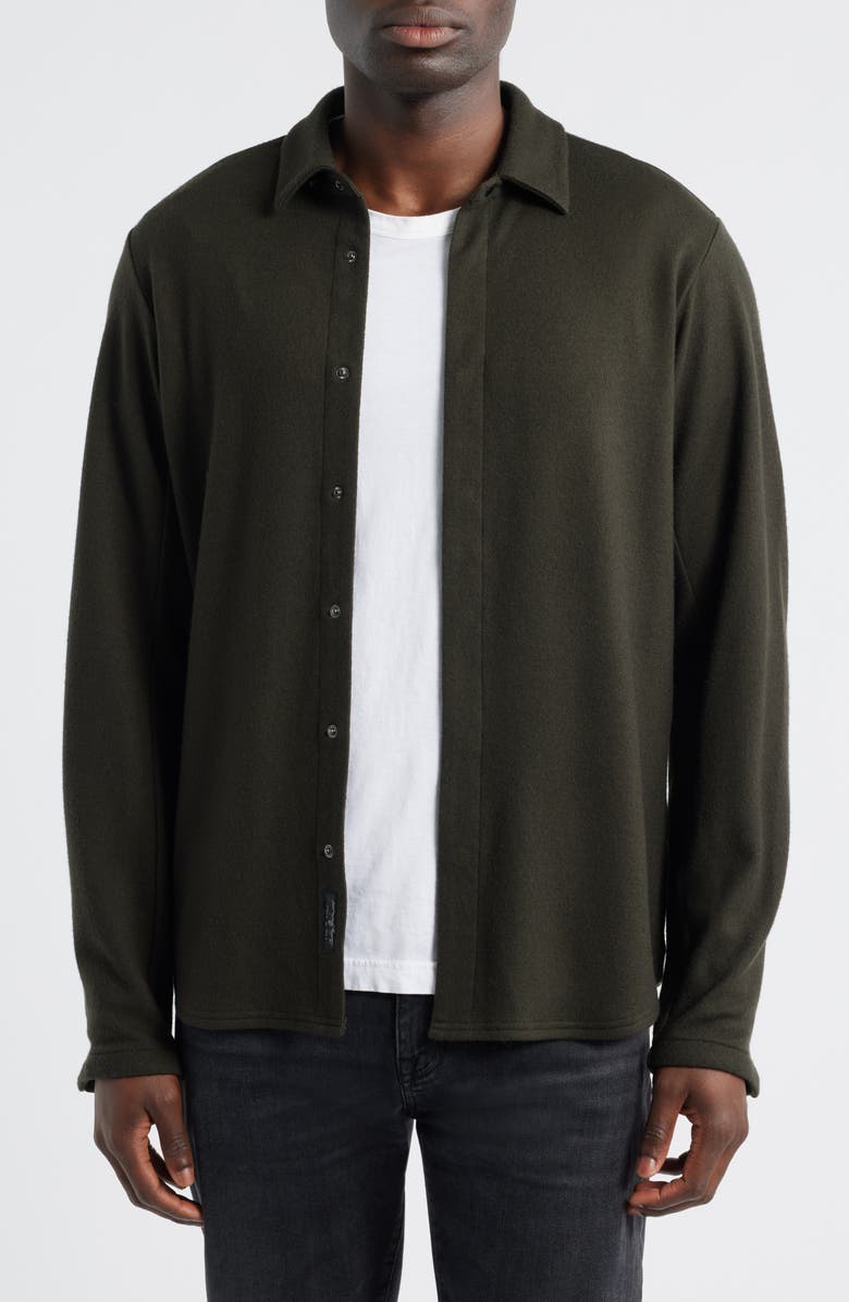 rag & bone Japanese Wool Precision Shirt, Main, color, Army