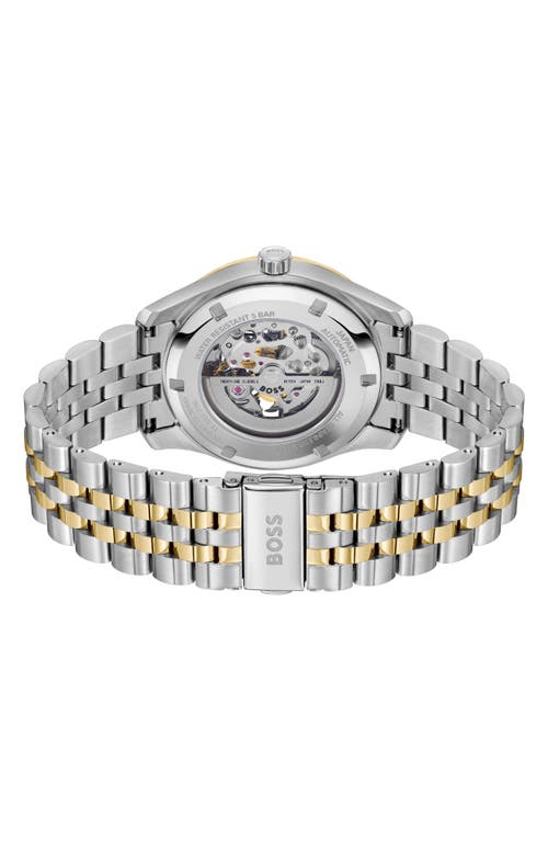 Hugo Boss Boss Principle Skeleton Automatic Bracelet Watch, 41mm In Silver White