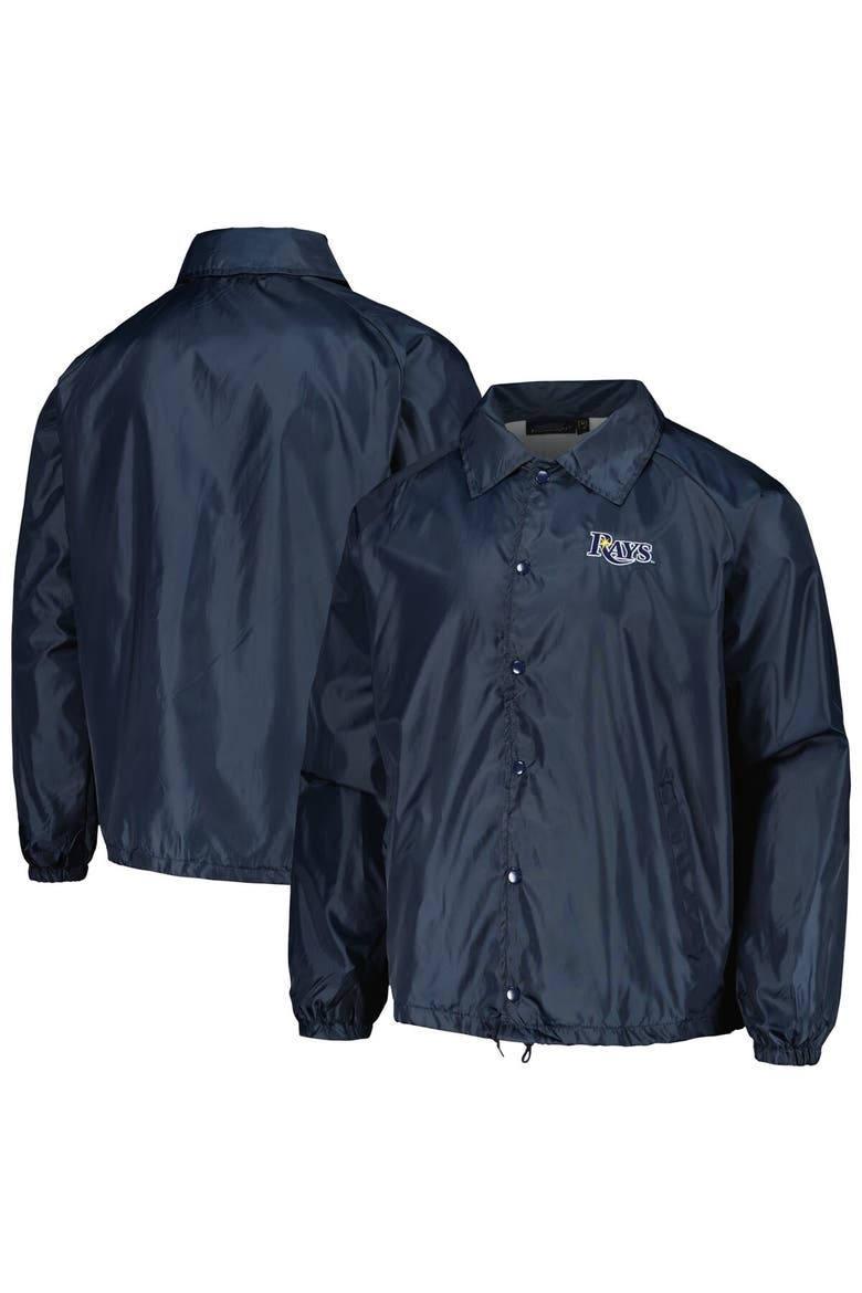 Men's Dunbrooke  Navy Tampa Bay Rays Coach's Raglan Full-Snap Windbreaker Jacket, Alternate, color, Navy