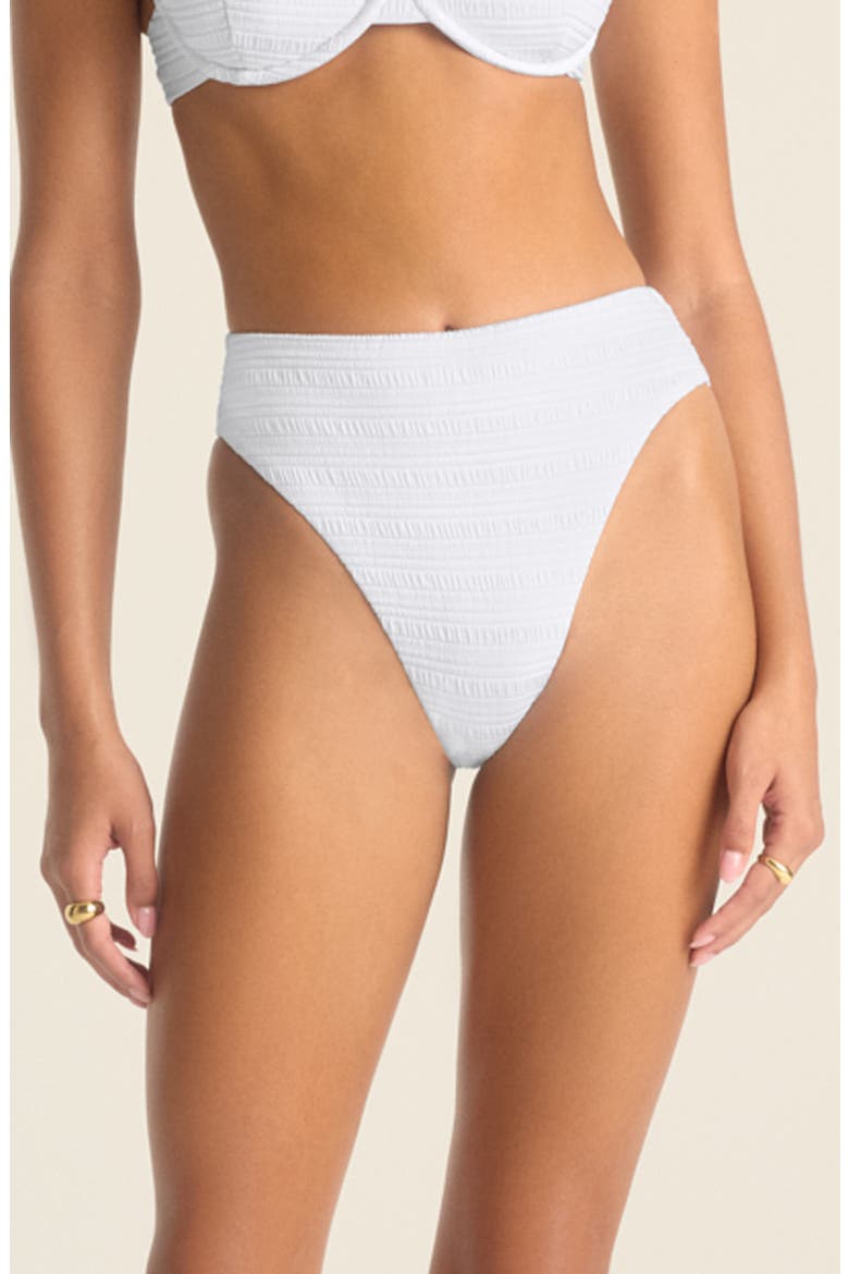 Barcelona High Waist Bikini Bottoms, Main, color, WHITE