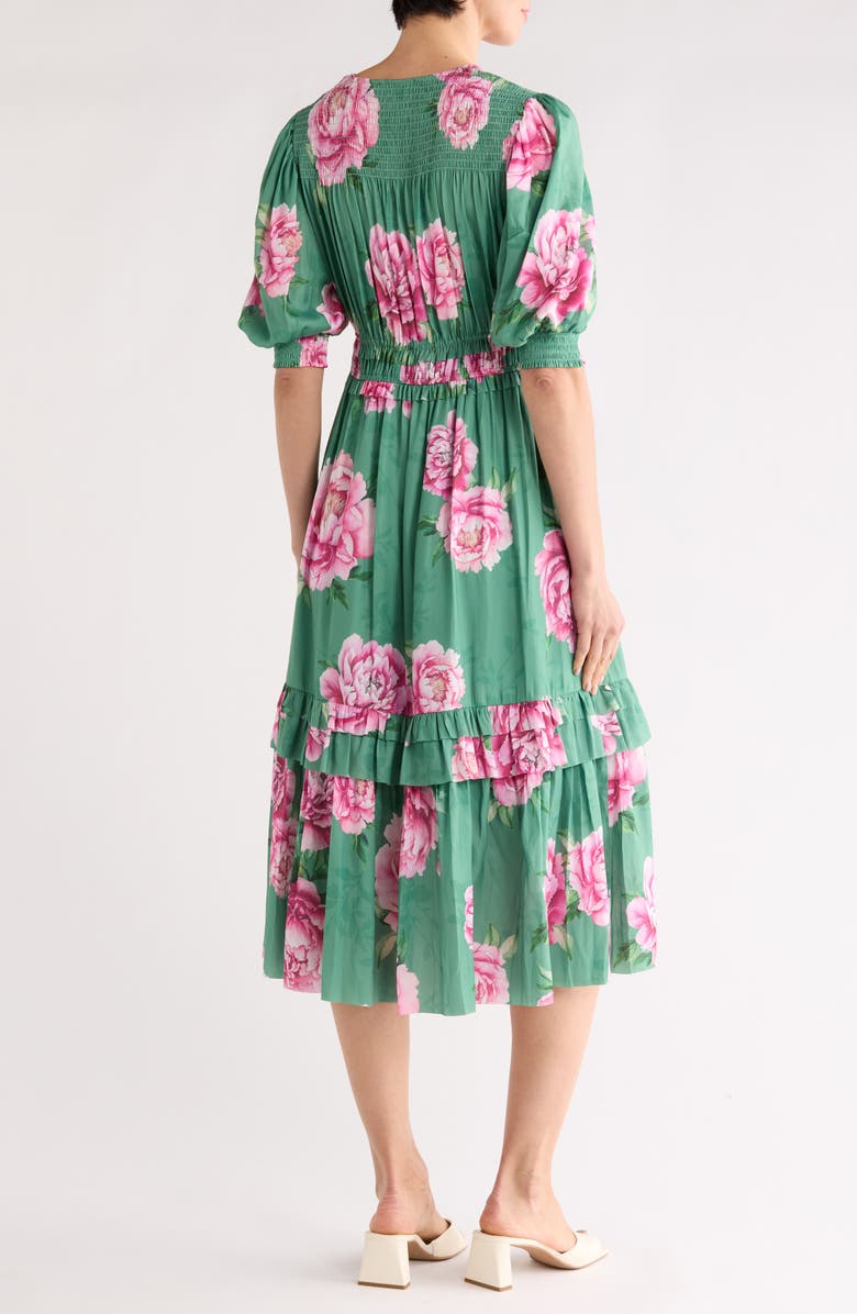 T Tahari Floral Fit & Flare Dress, Alternate, color, Pink Bouquet Garden