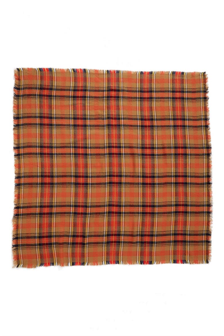 'Autumn' Plaid Scarf, Alternate, color, TAN ORANGE MULTI