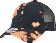 New Era Men's New Era  Black Boston Red Sox Bleached A-Frame 9FORTY Adjustable Hat