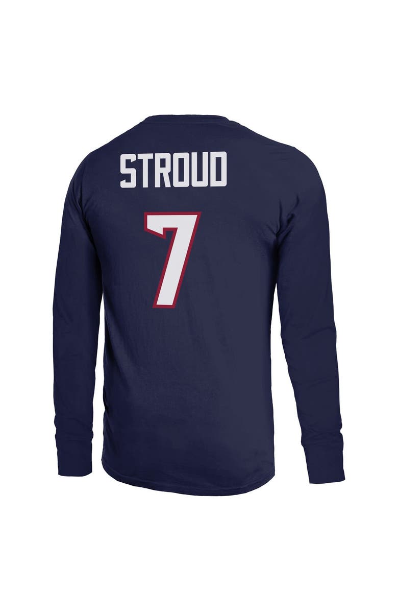 Majestic Threads Men's Majestic Threads C.J. Stroud Navy Houston Texans Name & Number Long Sleeve T-Shirt, Alternate, color, Navy
