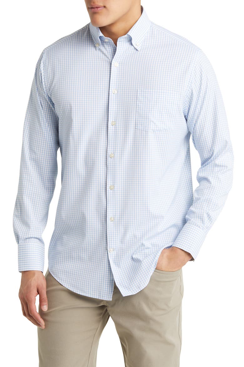 Hanford Performance Twill Button-Down Shirt, Main, color, COTTAGE BLUE