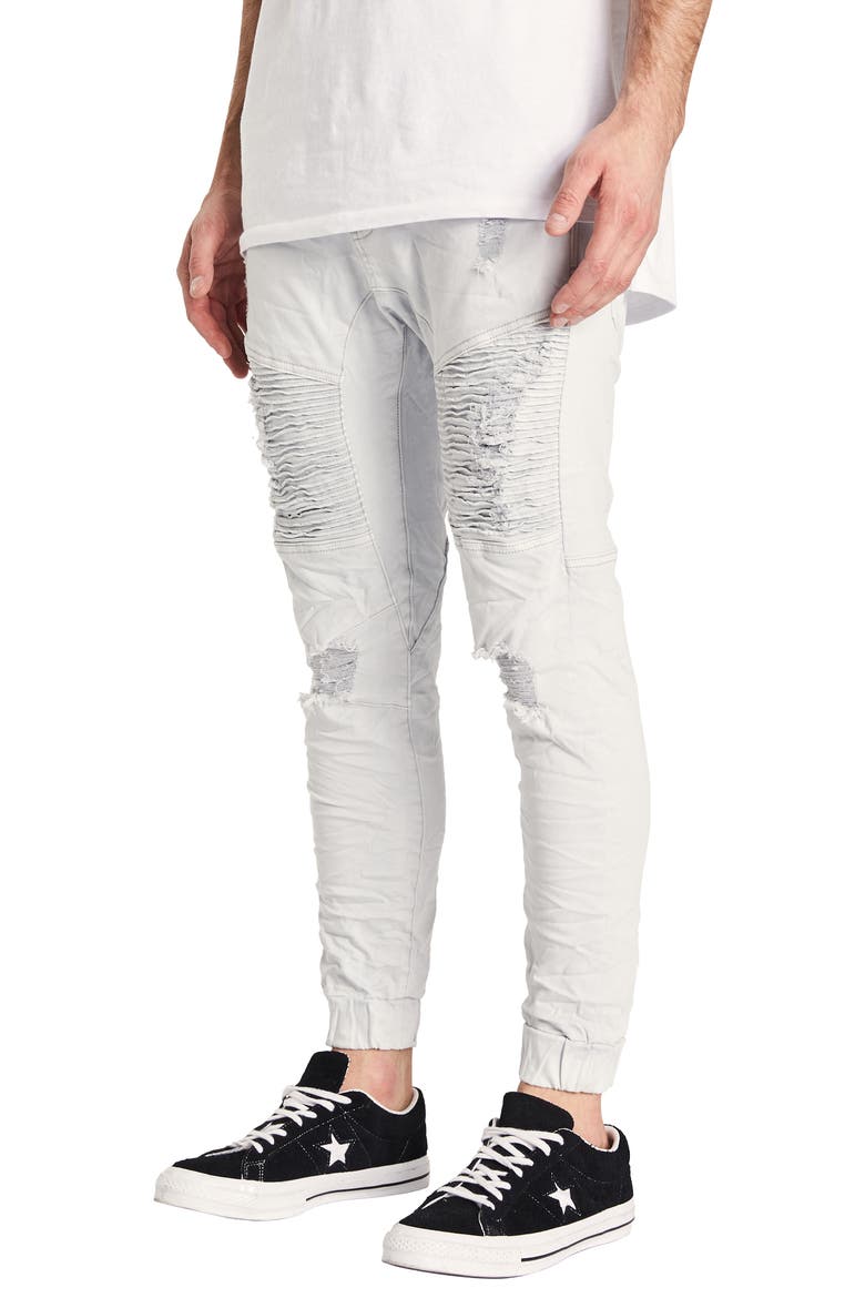 Destroyer Moto Denim Jogger Pants, Alternate, color, SILVERSTAR
