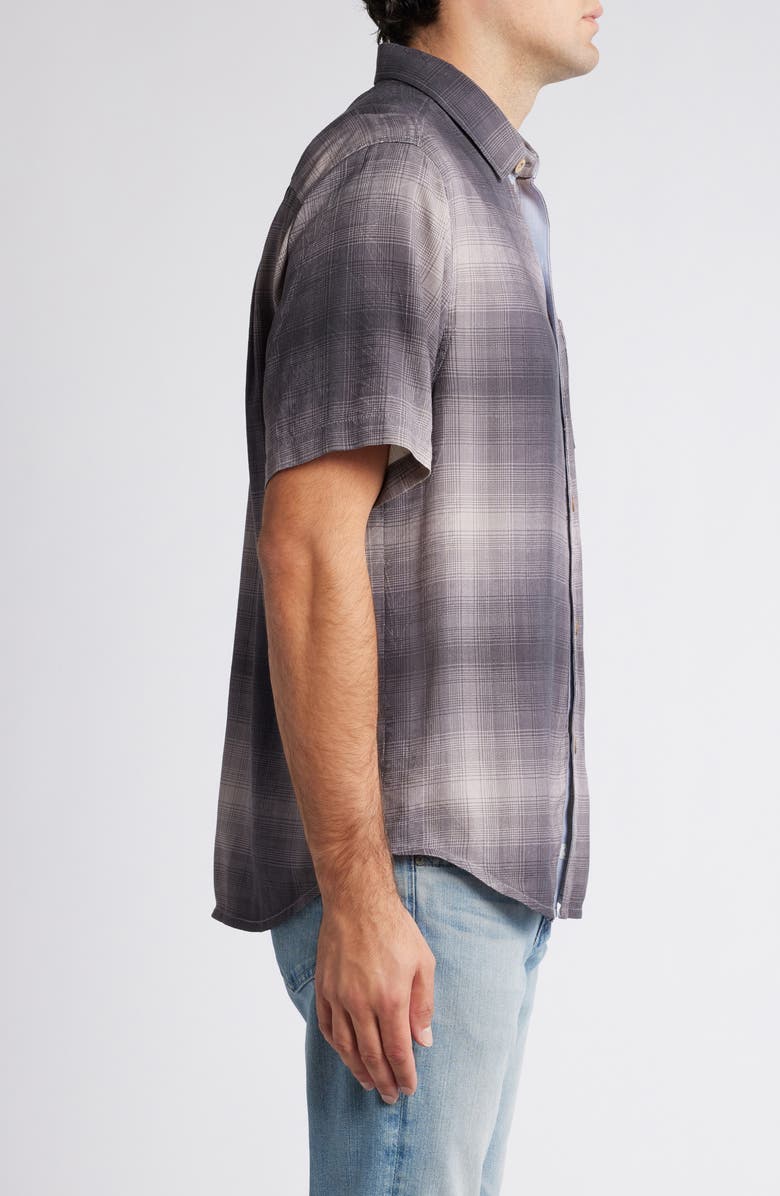 Tommy Bahama Madera Ombré Plaid Short Sleeve Silk Button-Up Shirt, Alternate, color,