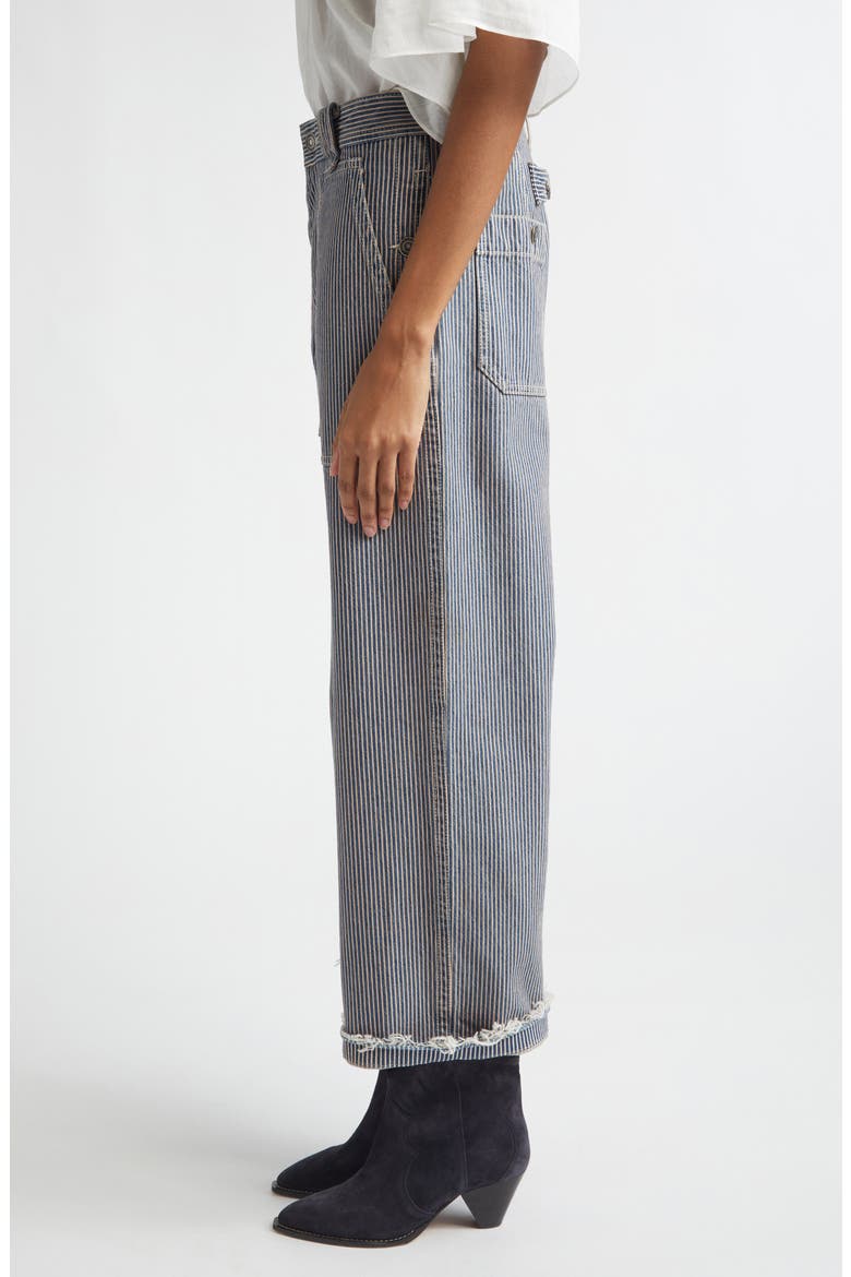 Ermina Hickory Stripe High Waist Straight Leg Jeans, Alternate, color, BLUE/ WHITE