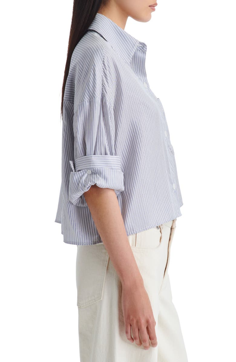 TWP Next Ex Stripe Crop Silk Shirt, Alternate, color,
