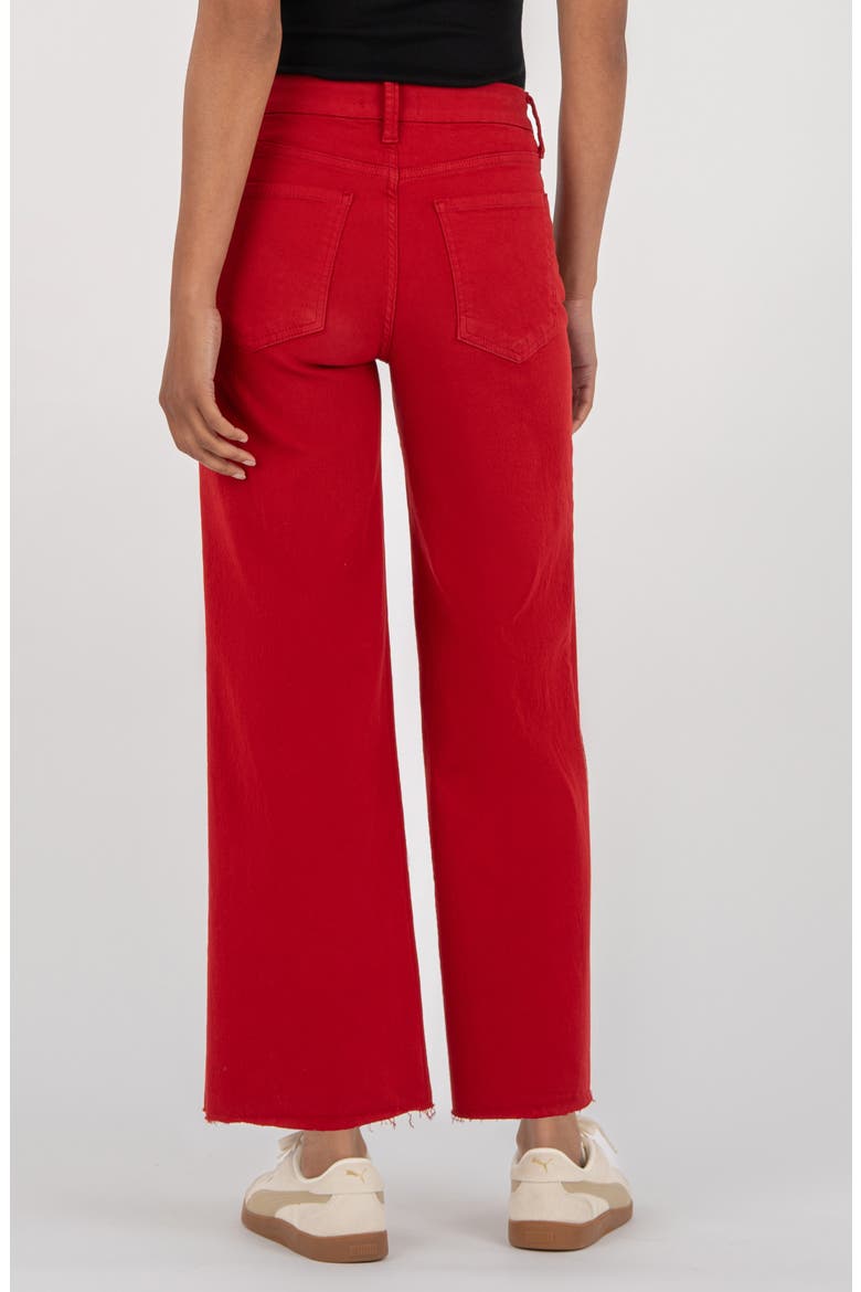 Meg Fab Ab Raw Hem High Waist Ankle Wide Leg Jeans, Alternate, color, RUBY RED