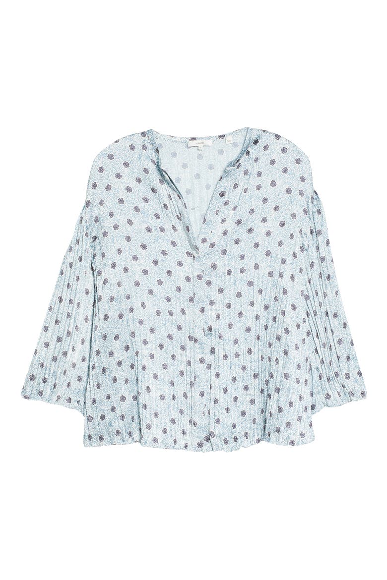 Camellia Pleated Blouse, Alternate, color, PALE BAY