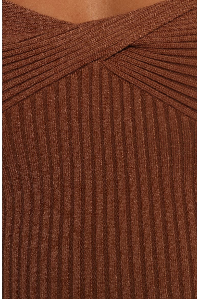Akopo Sweetheart Neck Long Sleeve Top, Alternate, color, COGNAC