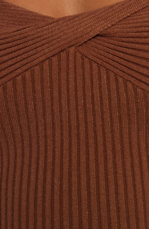 Petal And Pup Petal & Pup Akopo Sweetheart Neck Long Sleeve Top In Brown