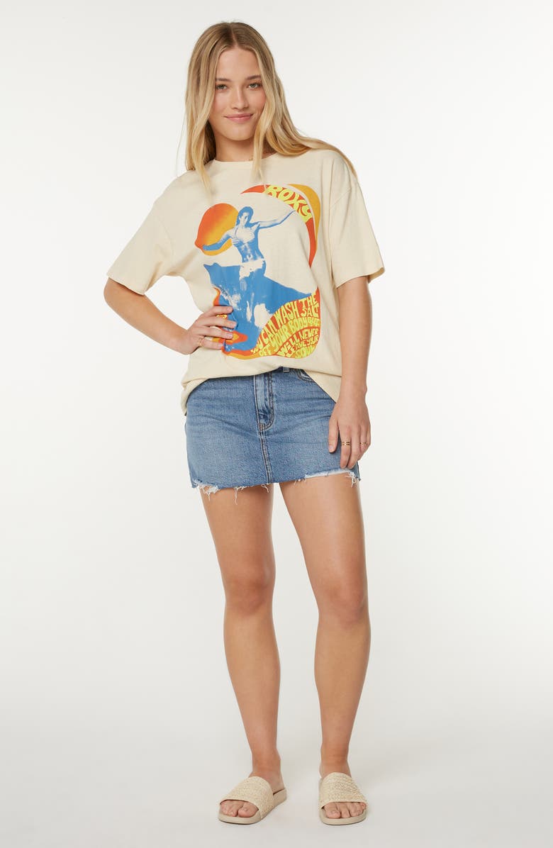 Roxy Salt Soul Oversize Cotton Graphic T-Shirt, Alternate, color, Egret Salt Soul