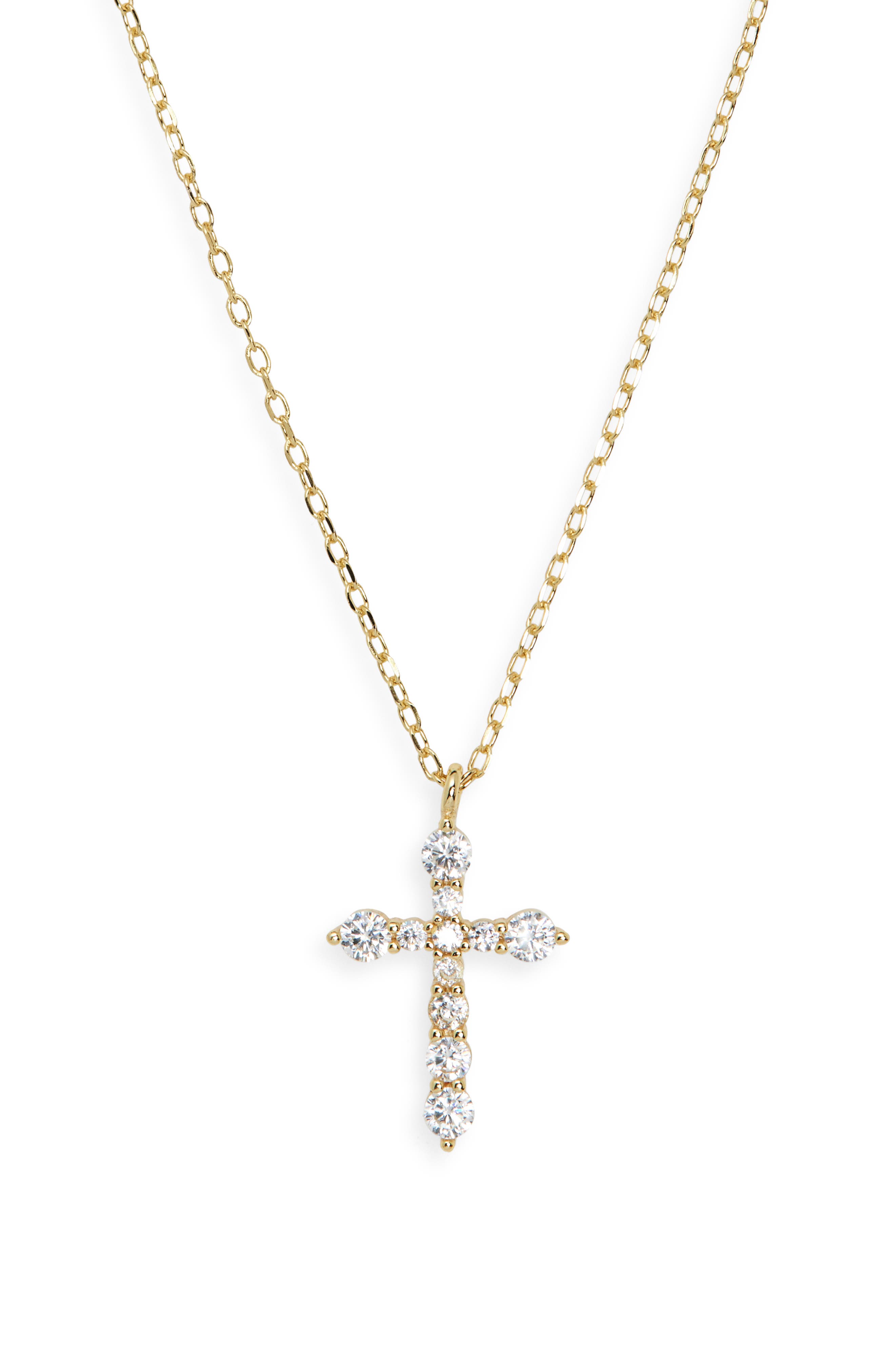 ARGENTO VIVO Cubic Zirconia Cross Pendant Necklace