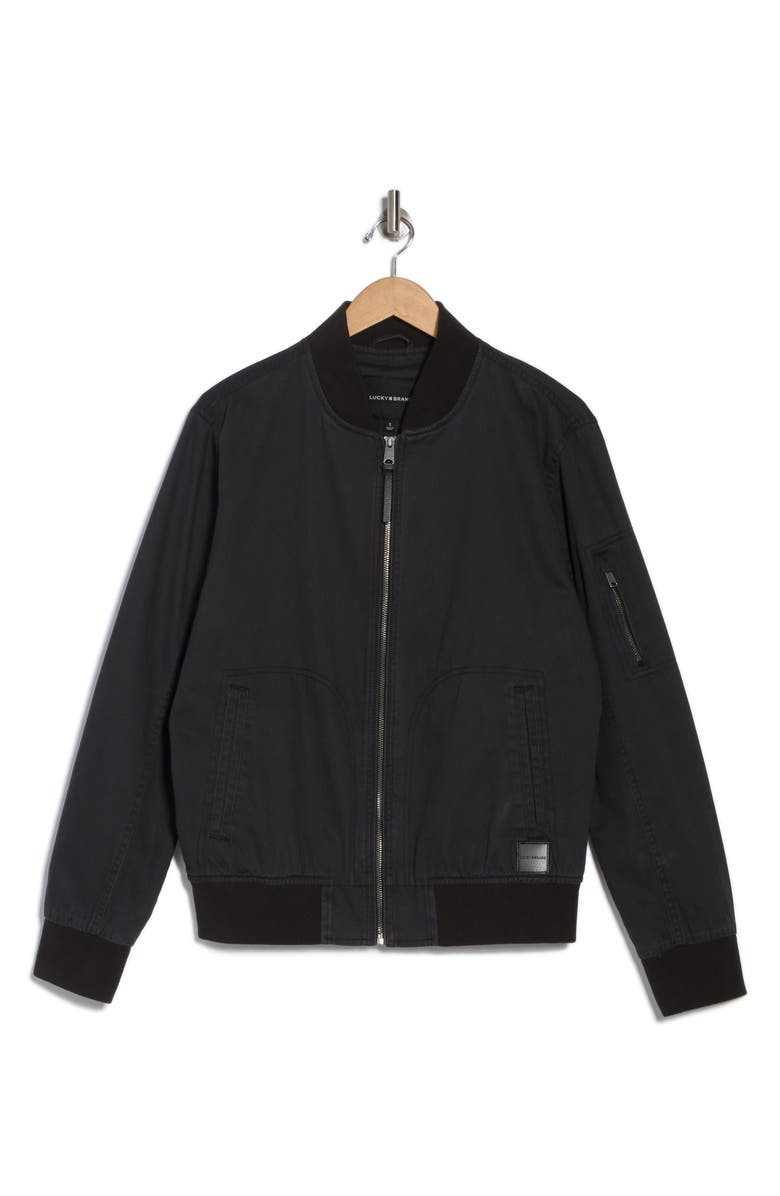 Lucky Brand Loyalton Bomber Jacket, Alternate, color, Black