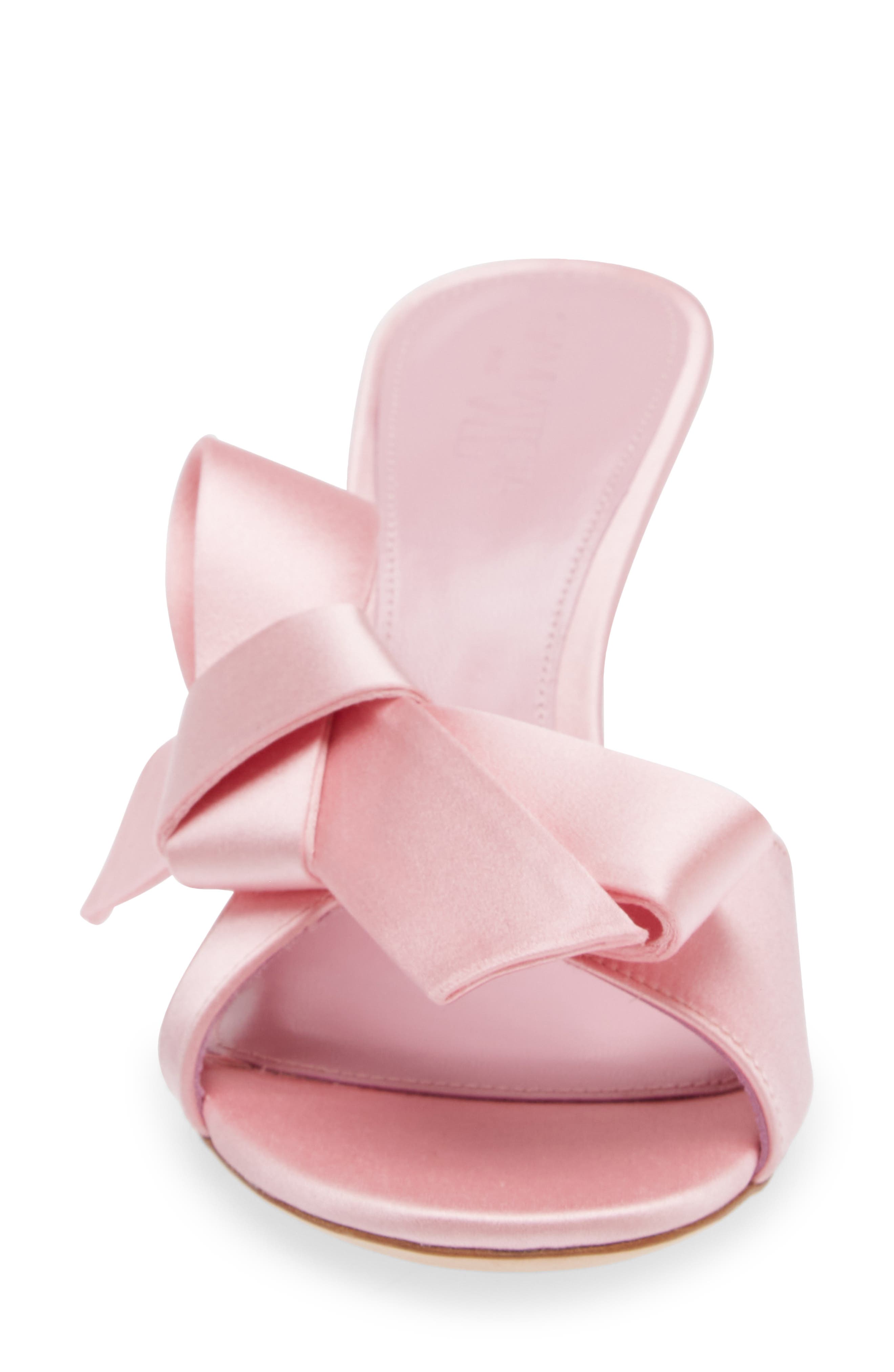 Bow Satin Sandal, Alternate, color, ROSE