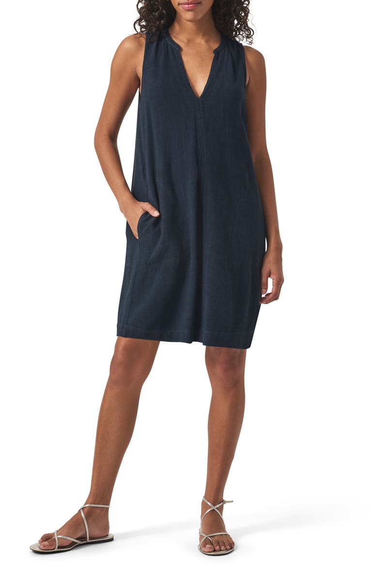 Mary Ann Sleeveless Shift Dress, Main, color, NAVY