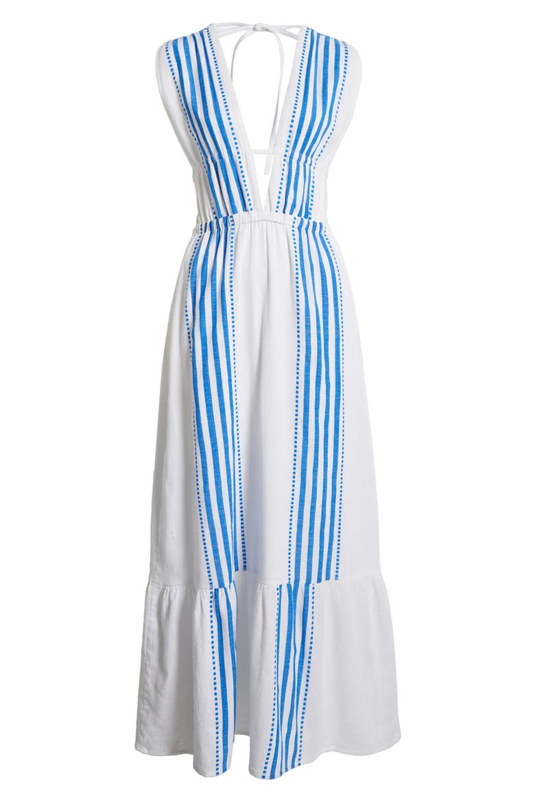 Lelisa Plunge Maxi Dress, Alternate, color, ESHE BLUE