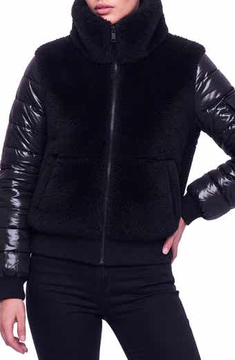Carrie Mixed Media Fleece Bomber Jacket
