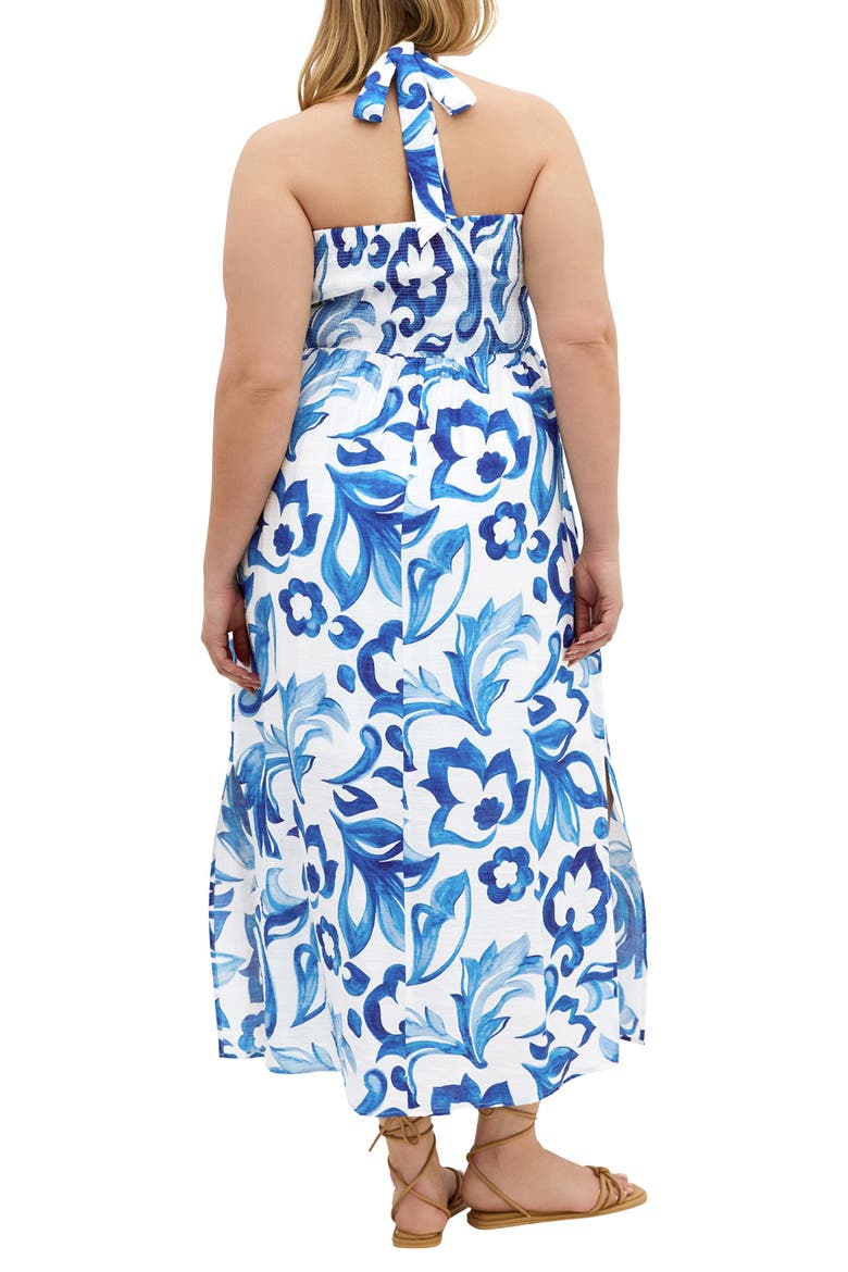 Peta Serene Print Halter Neck Maxi Dress, Alternate, color, MYKONOS