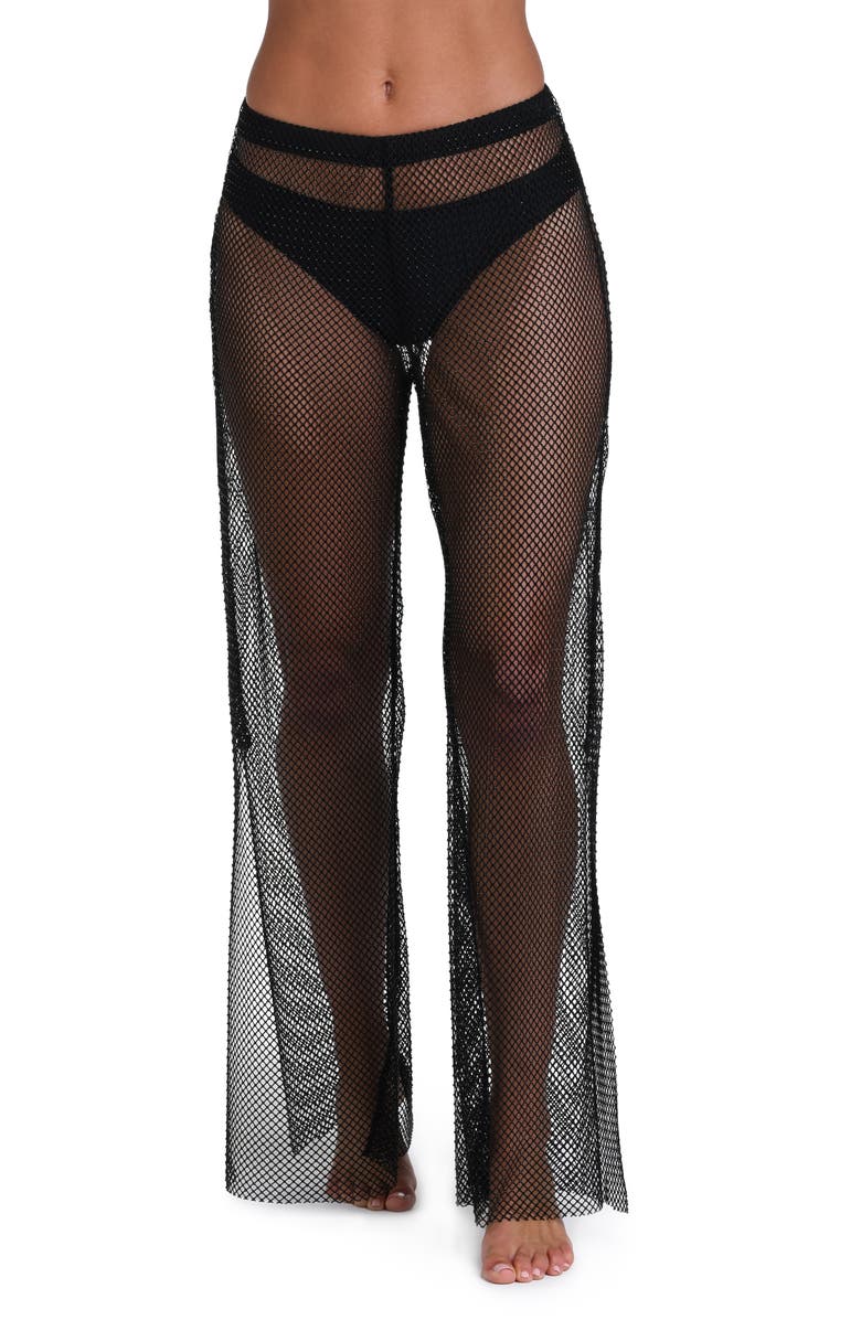 L'AGENCE Noemi Wide Leg Mesh Cover-Up Pants, Alternate, color, 