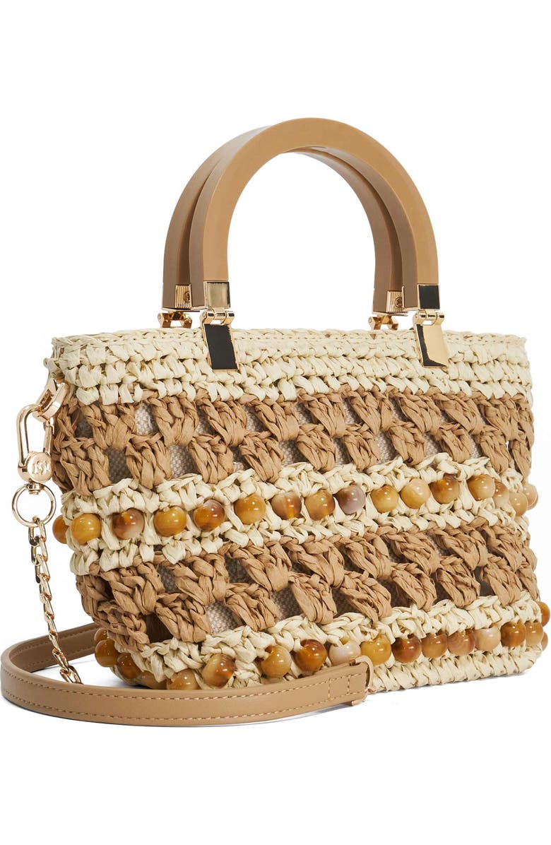 Dune London Dahlia Raffia Bead Detail Tote, Alternate, color, Natural