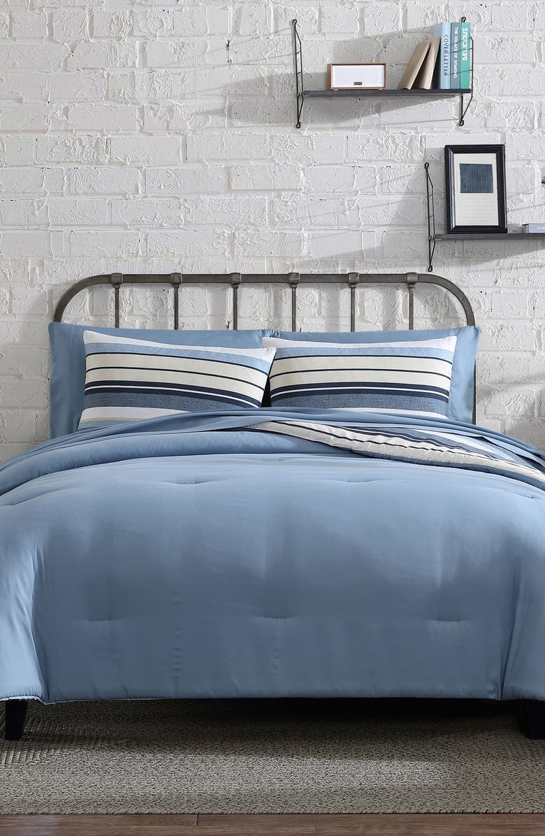 Perry Ellis Palo 5-Piece King Comforter Set, Alternate, color, Blue