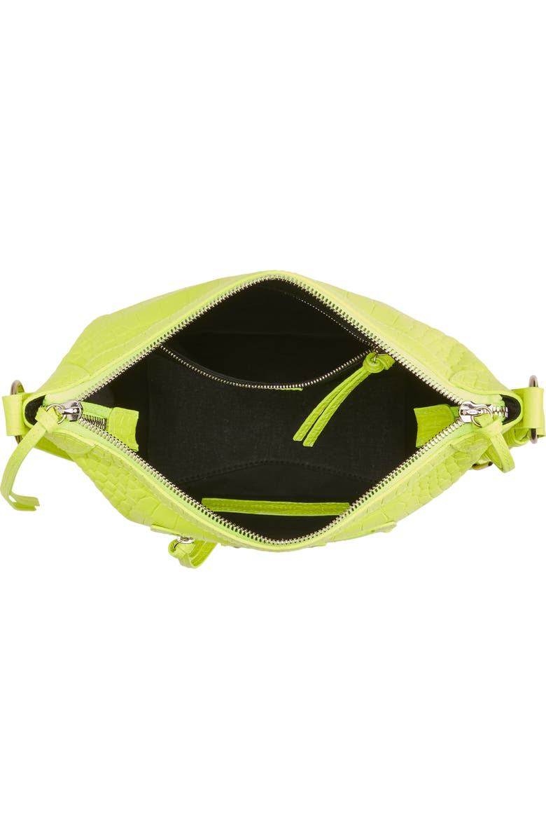 Balenciaga X-Small Neo Classic Croc Embossed Leather Hobo Bag, Alternate, color,