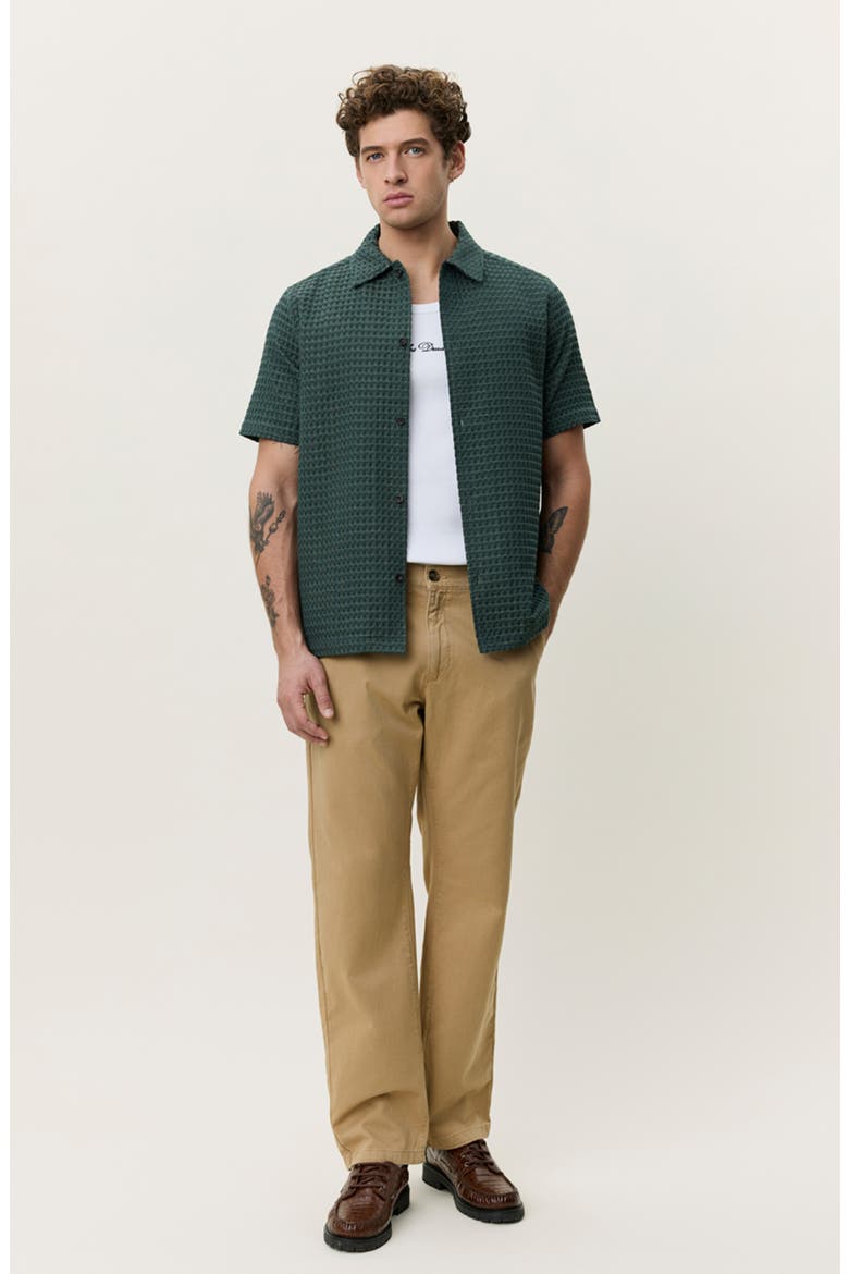 Check Cotton Seersucker Button-Up Shirt, Alternate, color, PINE GREEN