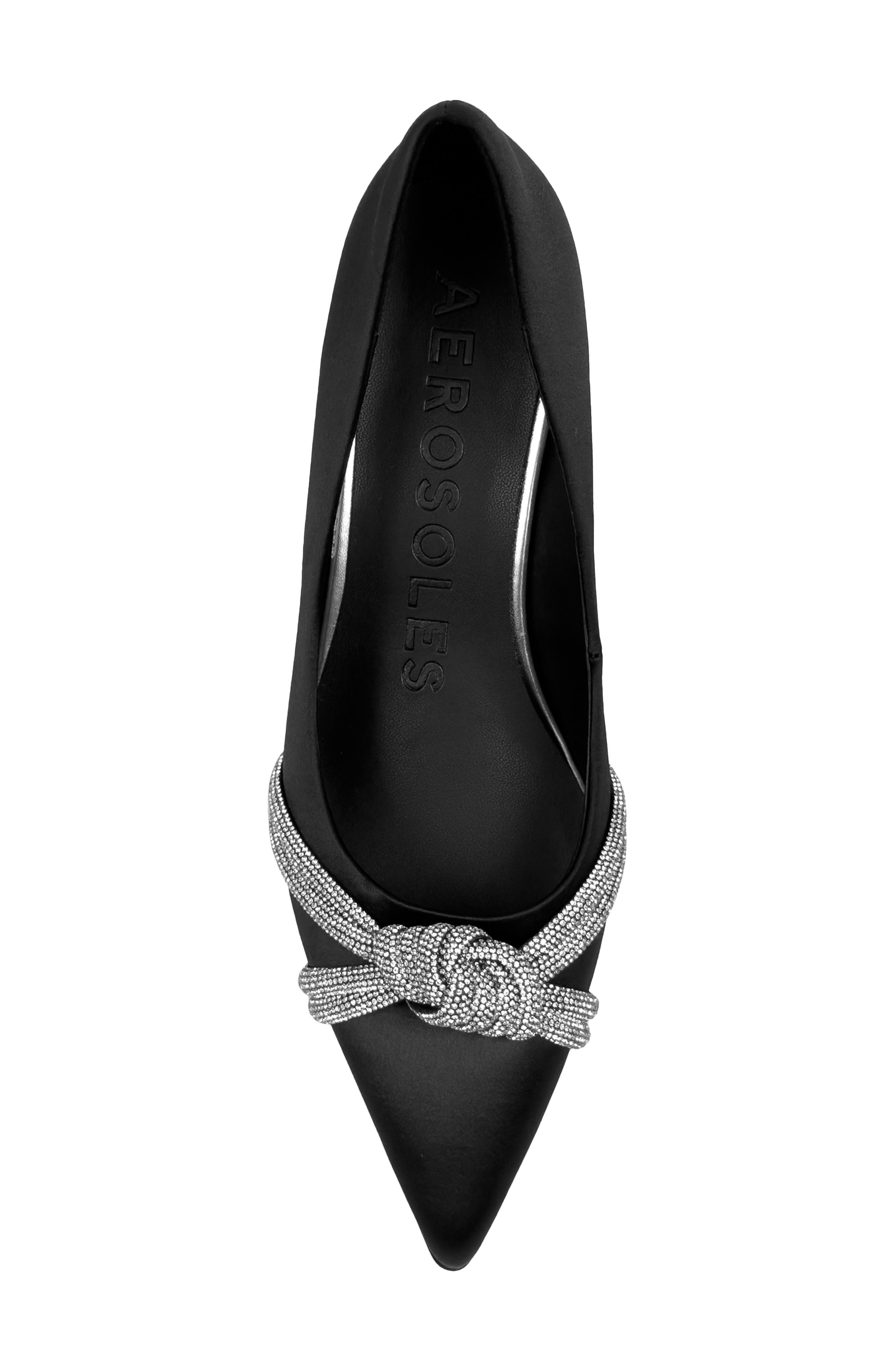 Aerosoles Jacey Crystal Embellished Satin Pump, Alternate, color, Black Satin