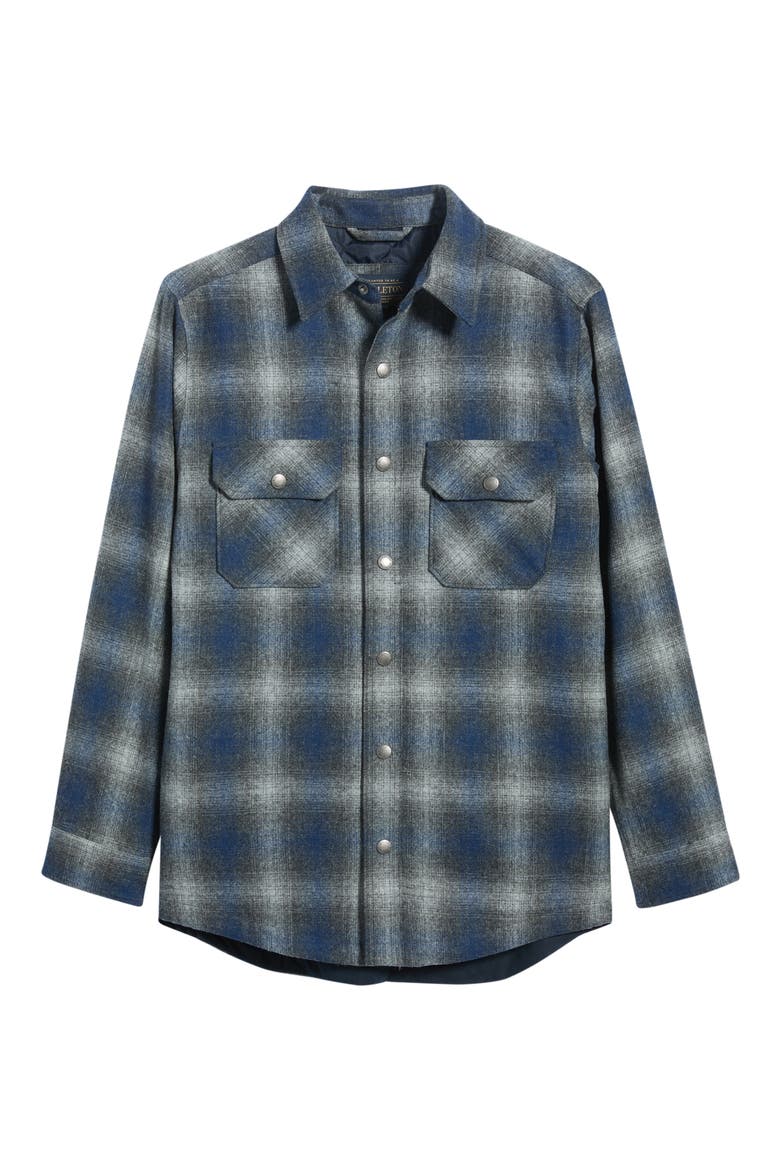 Quilted Umatilla Wool CPO Jacket, Main, color, CHARCOAL/ NAVY OMBRE