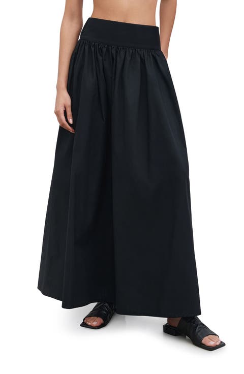 Raven Cotton Poplin Maxi Skirt