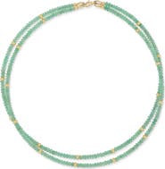 Bony Levy 14K Iris Emerald Beaded Tennis Necklace