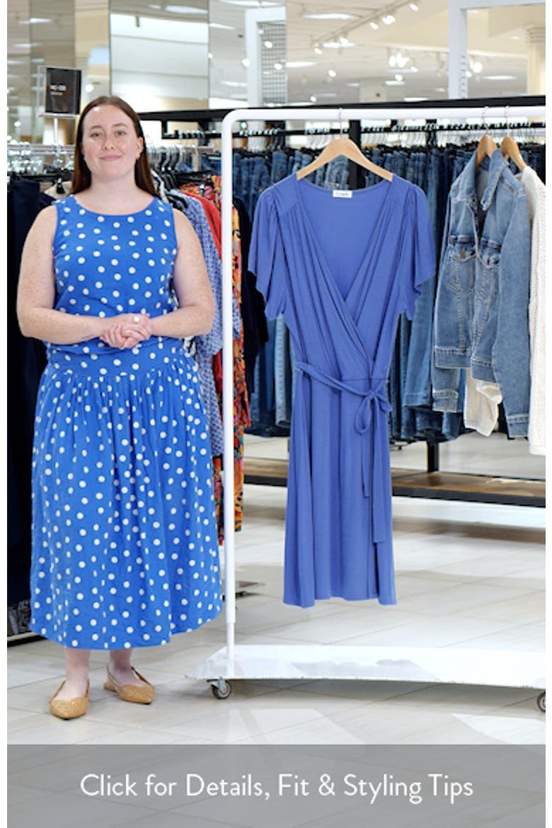 Flutter Sleeve Faux Wrap Jersey Dress video