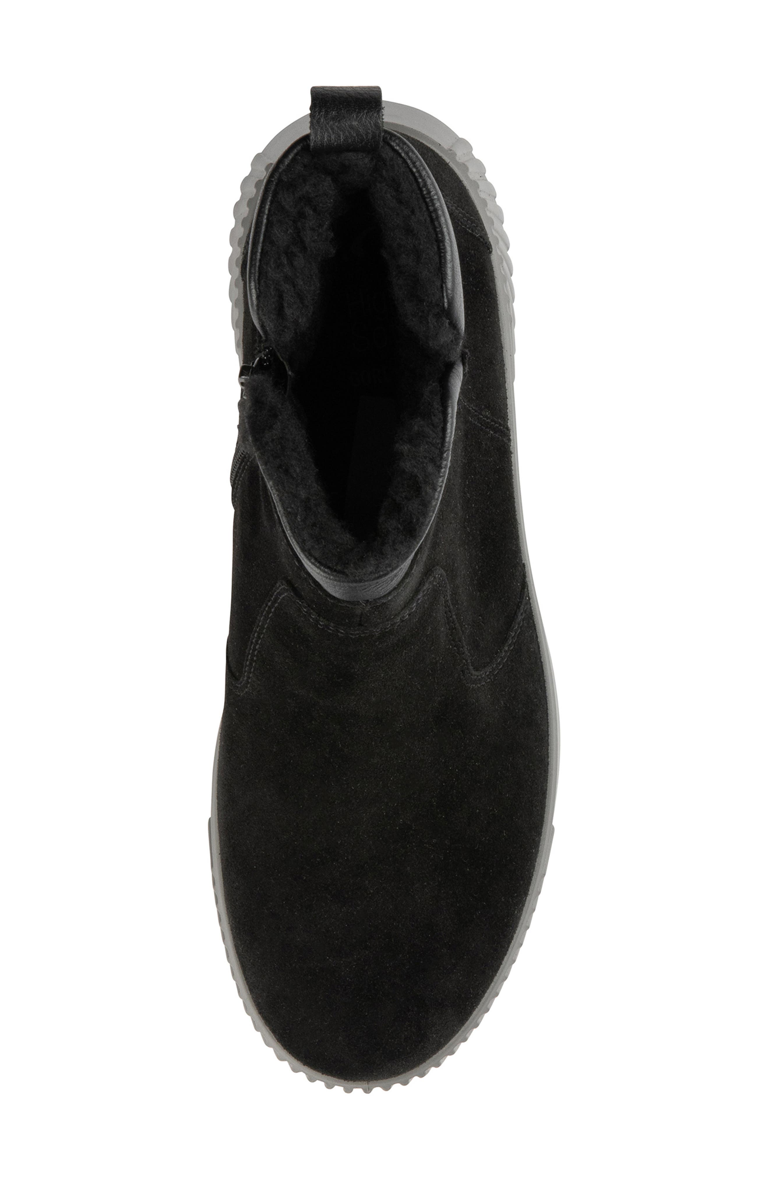 ara Dahlia Waterproof Faux Fur Lined Sneaker, Alternate, color, Black