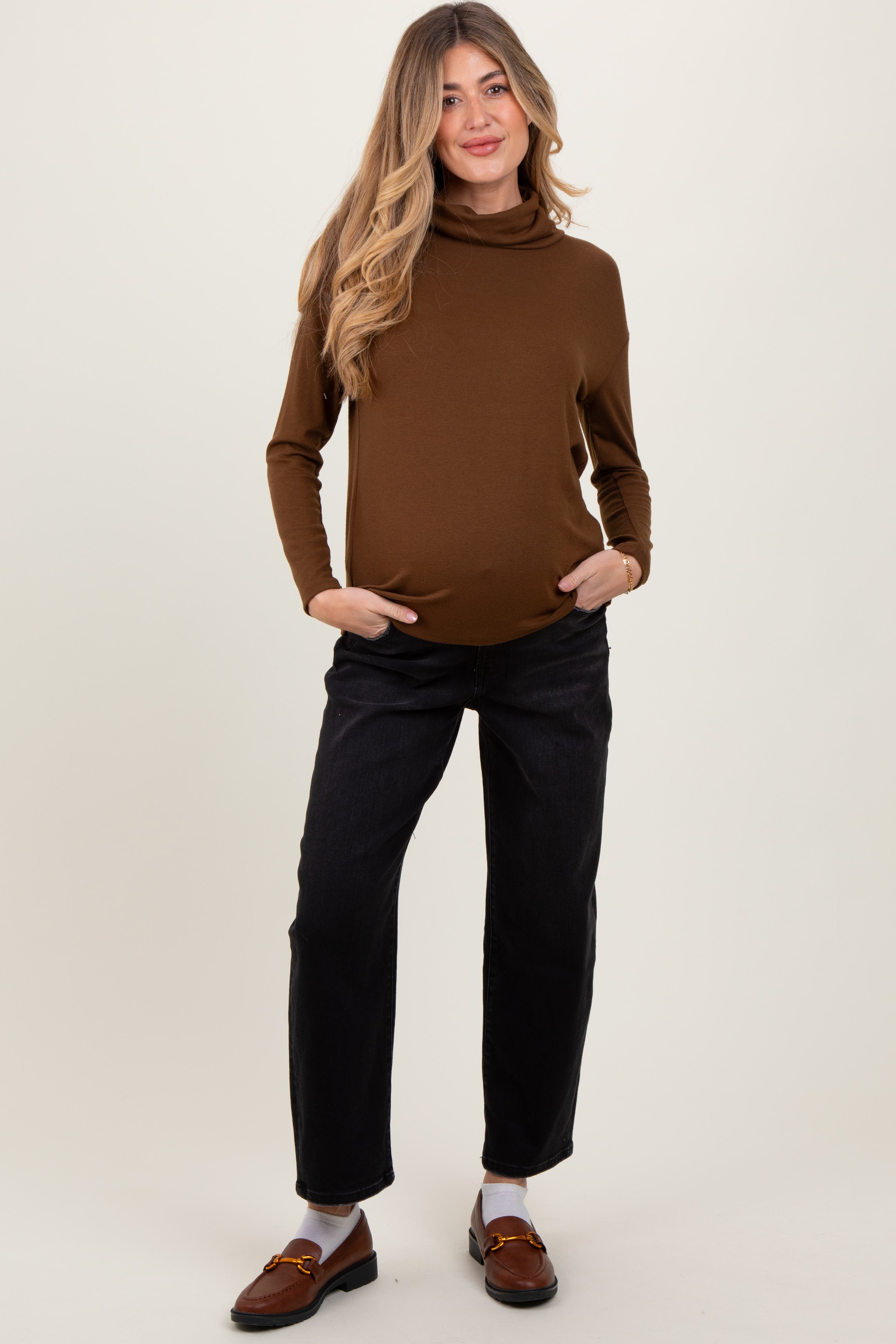 Cropped Wide Leg Maternity Jeans - image 2