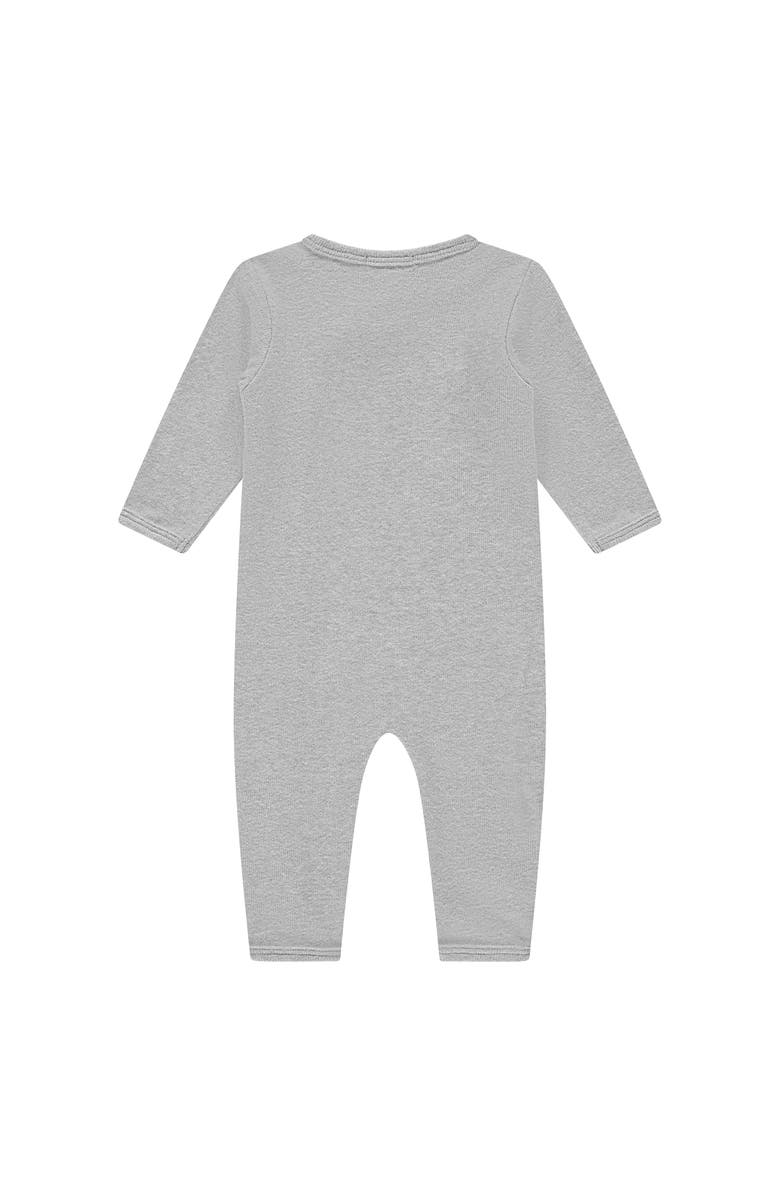 BABYFACE Long Sleeve Romper, Alternate, color, Light Grey Melange