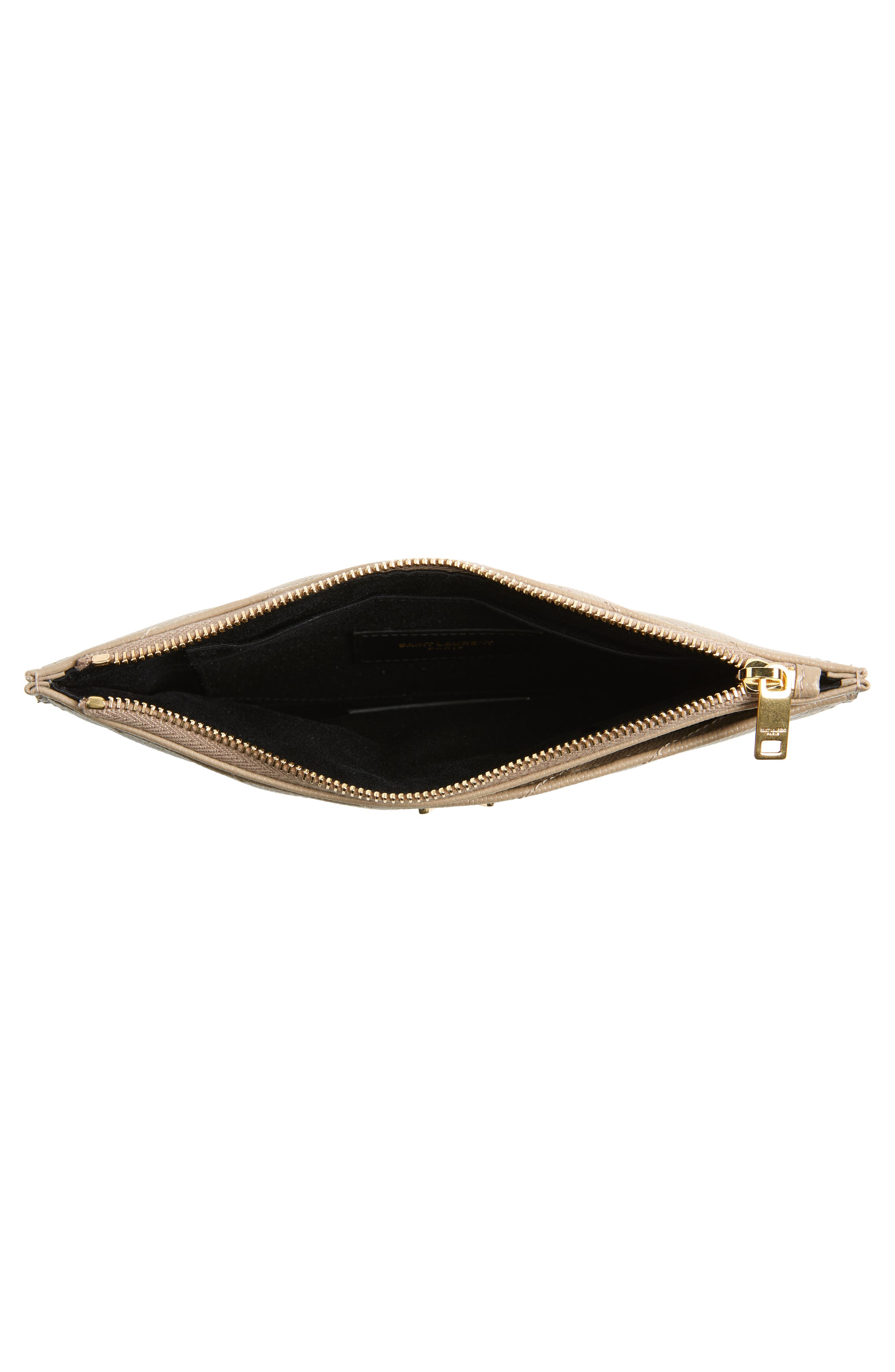 Saint Laurent Monogram Leather Bill Pouch, Alternate, color, 