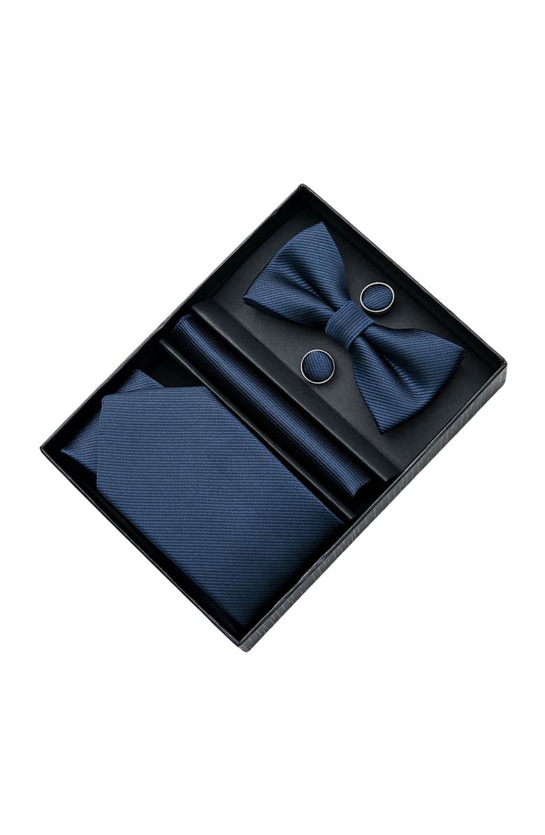 MOUSTACHE Lined Tie Set, Alternate, color, Navy Blue