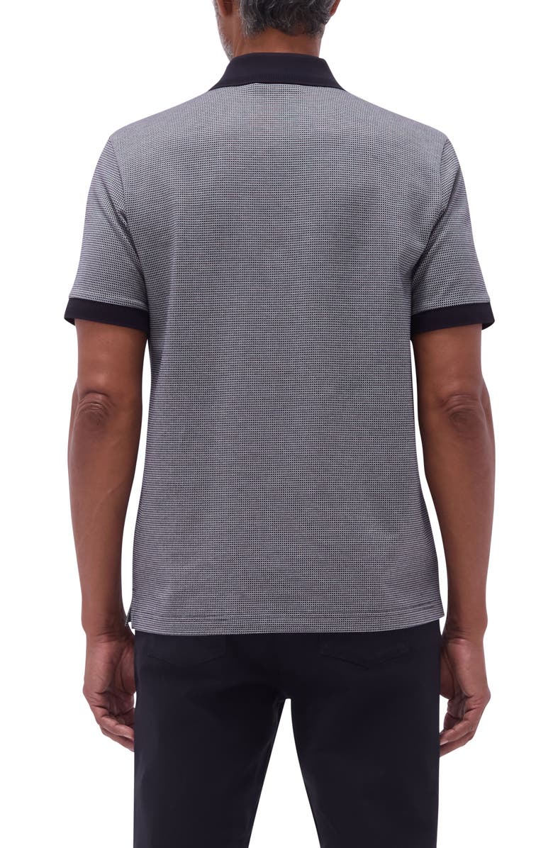 Bugatchi Contrast Trim Zip Polo, Alternate, color, Black