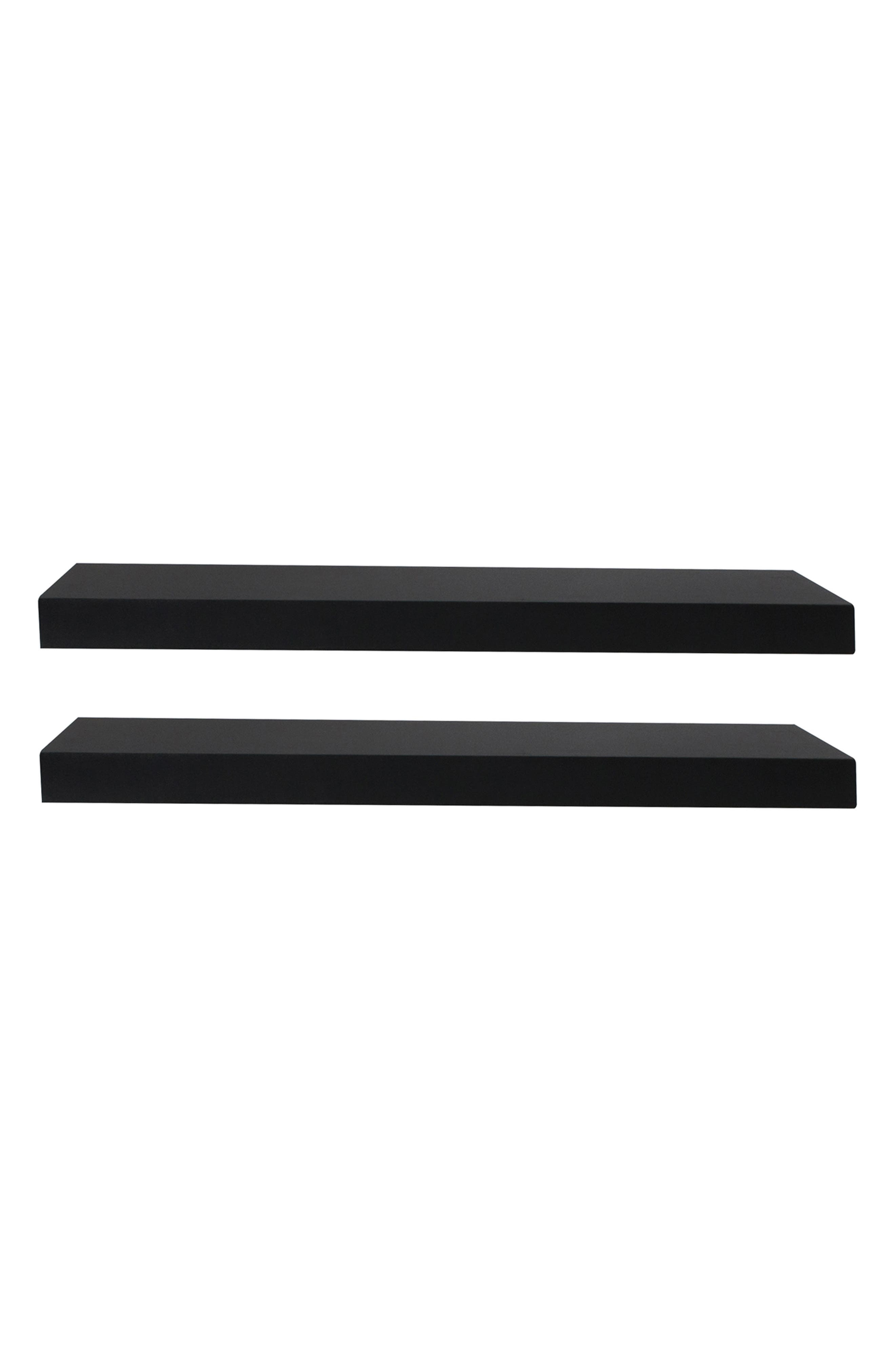 SORBUS Set of 2 Floating Rectangle Wall Shelves