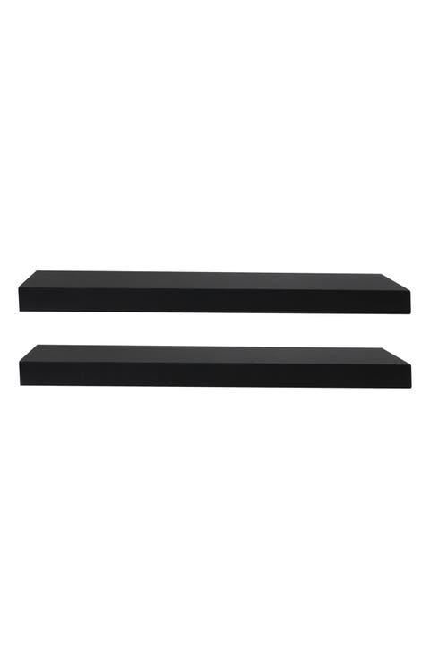 Set of 2 Floating Rectangle Wall Shelves