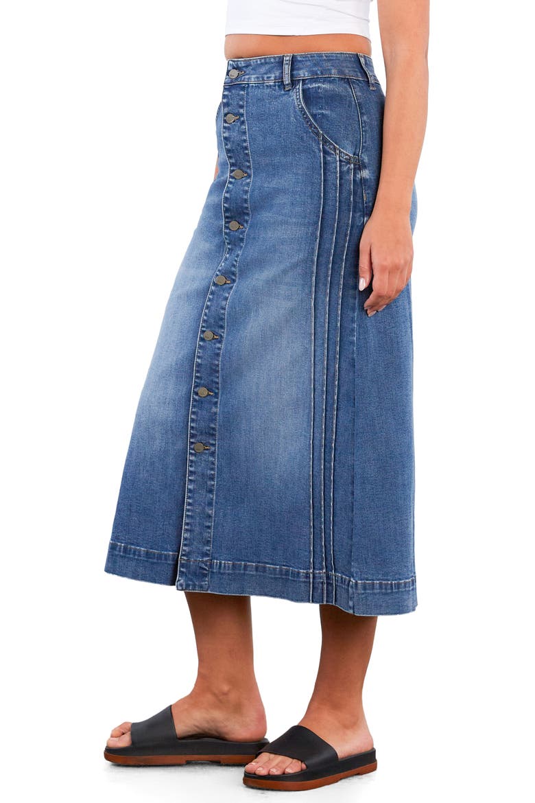 For Keeps Denim Maxi Skirt, Alternate, color, FAB BLUE