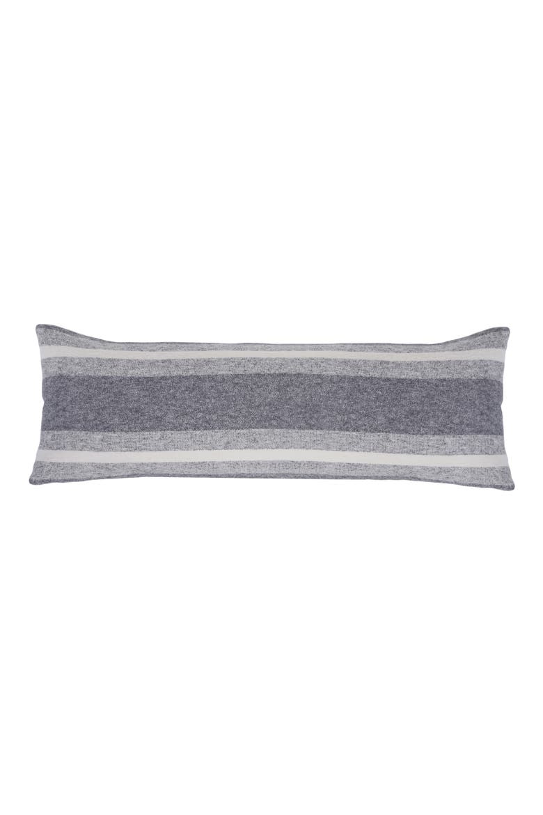 Alpine Stripe Cotton Lumbar Accent Pillow, Main, color, GREY/IVORY