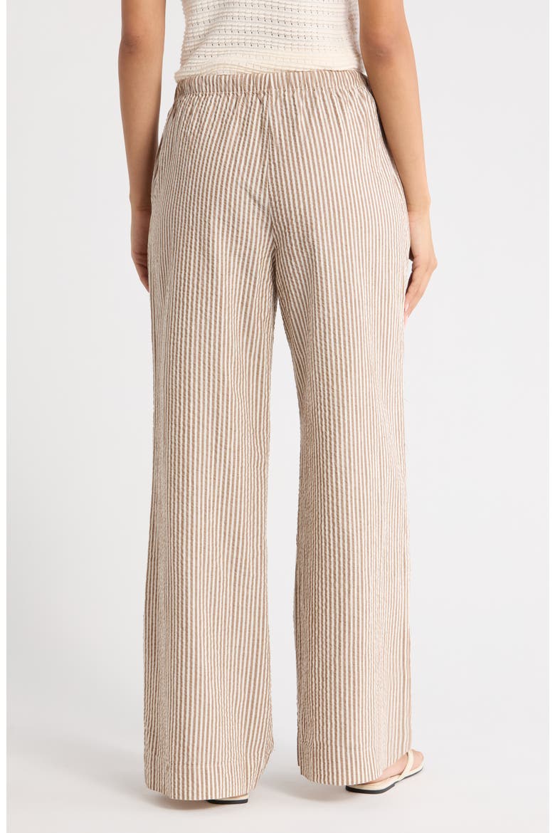 Josie Stripe Seersucker Drawstring Pants, Alternate, color, MOCHA STRIPE
