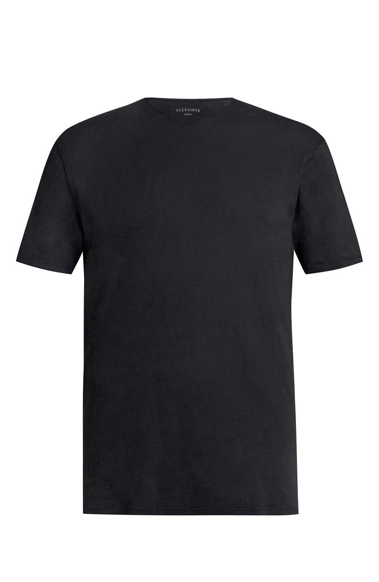 AllSaints Figure Roll Neck Cotton T-Shirt, Alternate, color, Jet Black